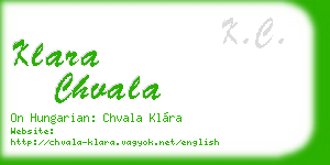 klara chvala business card